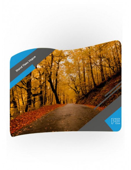 Photo d'un "Stand Tissu - Photocall Vague" 300x235 cm.